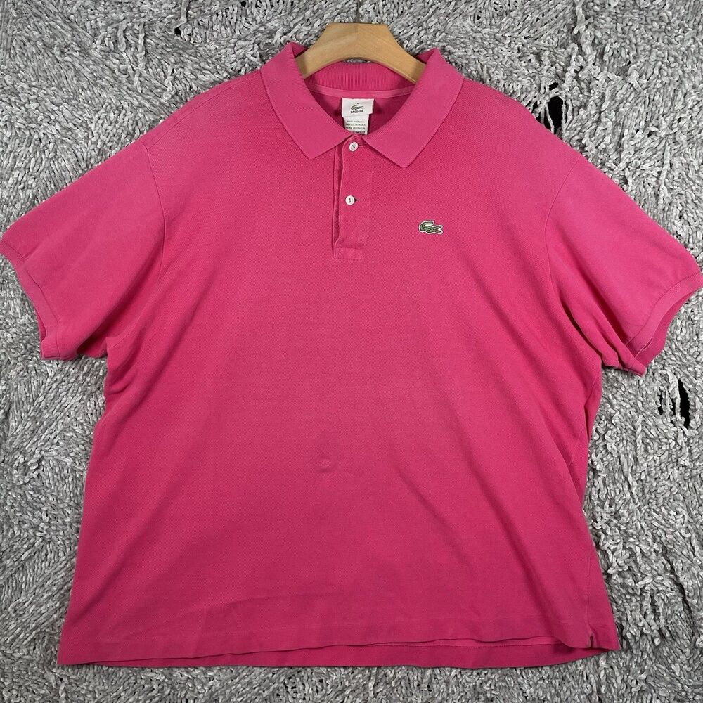 Lacoste Polo Shirt Men's Size 8 (3XL) Pink Short Sleeve Designer Preppy Golf